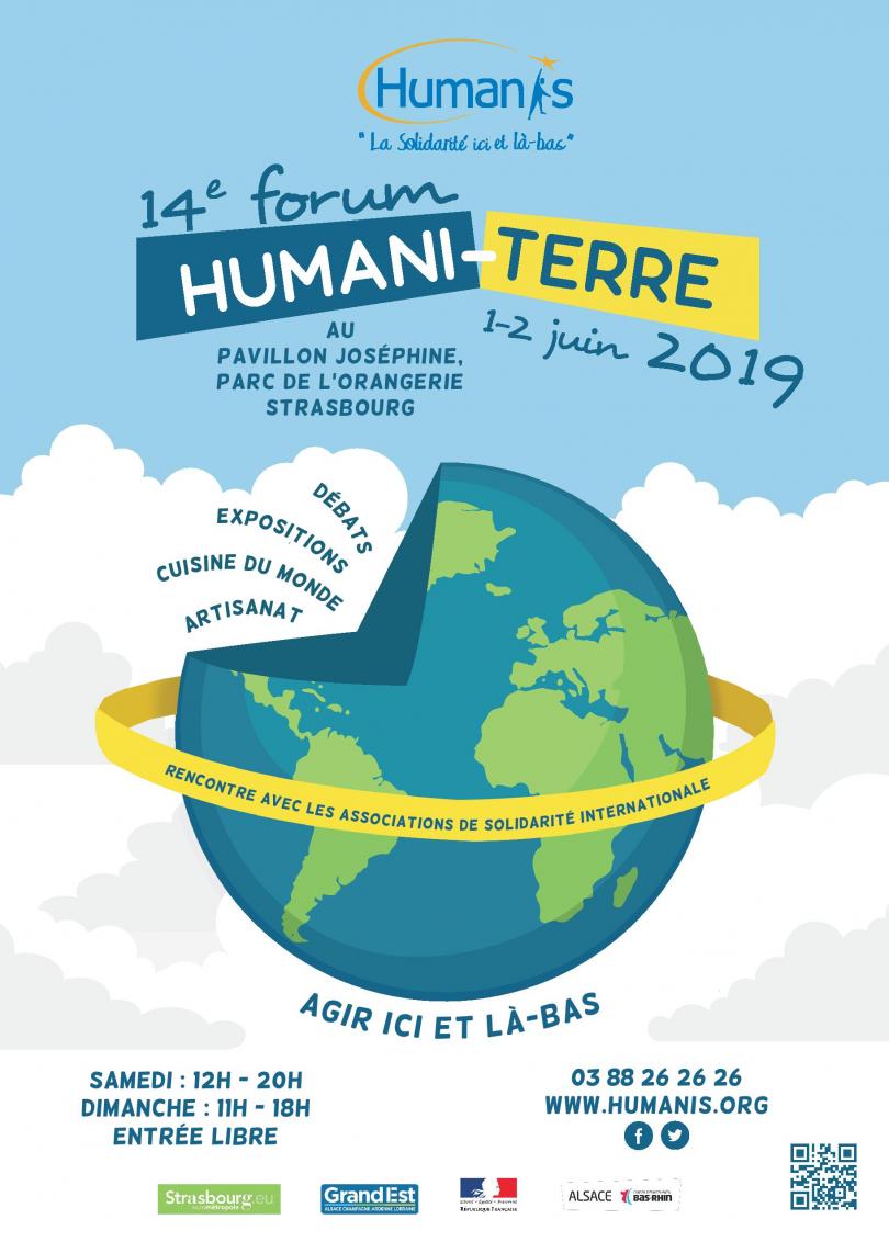 Affiche 14e forum Humani-terre juin 2019 à Strasbourg