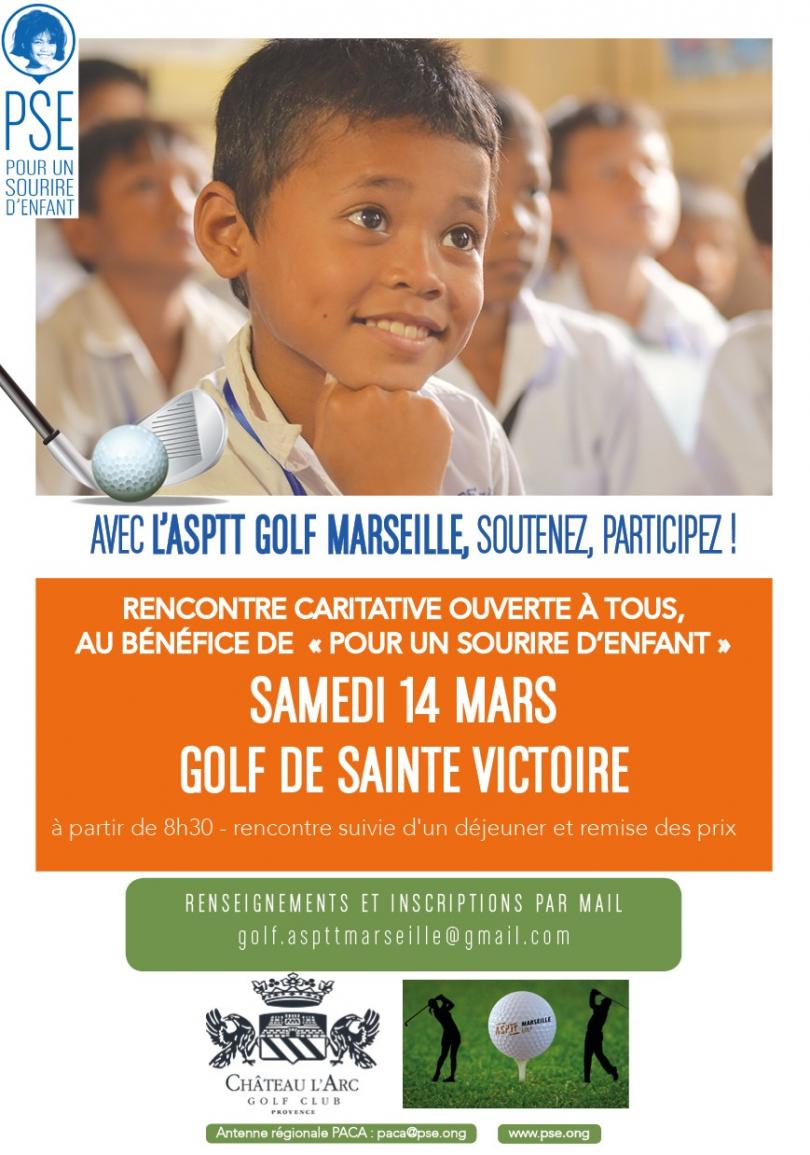 Affiche compétition de golf à Marseille en mars 2020